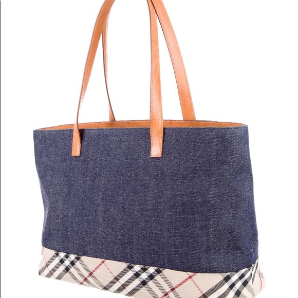 Burberry London Denim Nova check tote beach bag - Picture 12 of 12